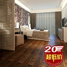 四合地板20周年慶典特惠 實木白櫟手工刨胡桃色企口18mm地板廠家直銷，焦點家居商城僅319元